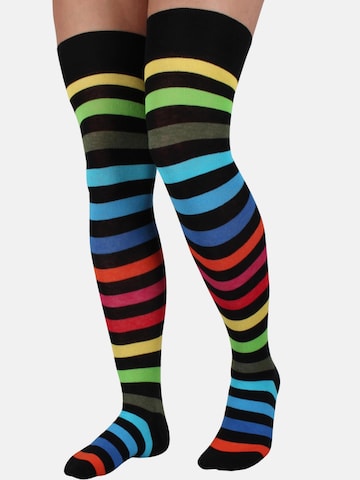 normani Overknee socks 'Regenbogen' in Mixed colours: front