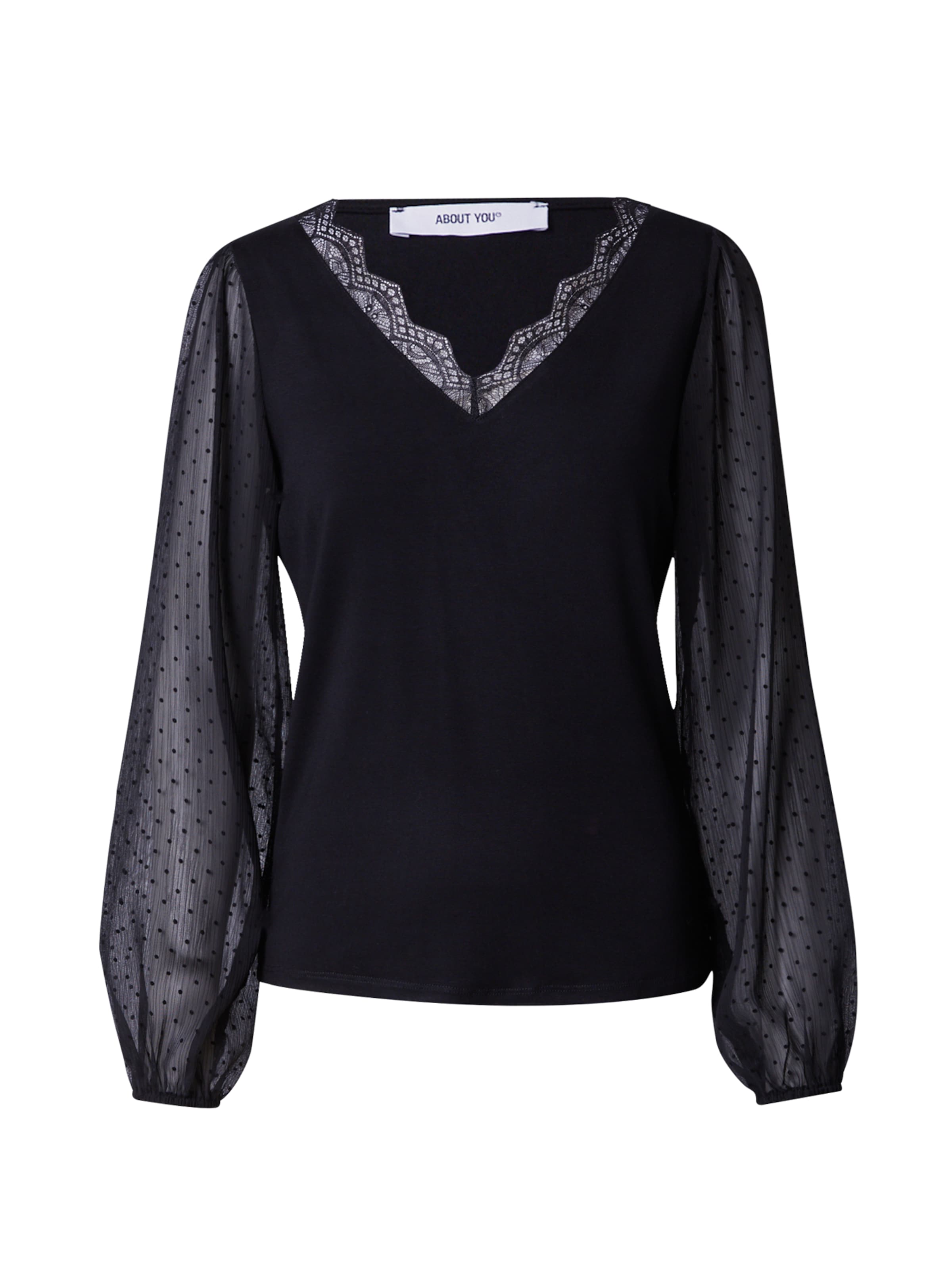 ABOUT YOU Tričko 'Meline' - Čierna: predná strana