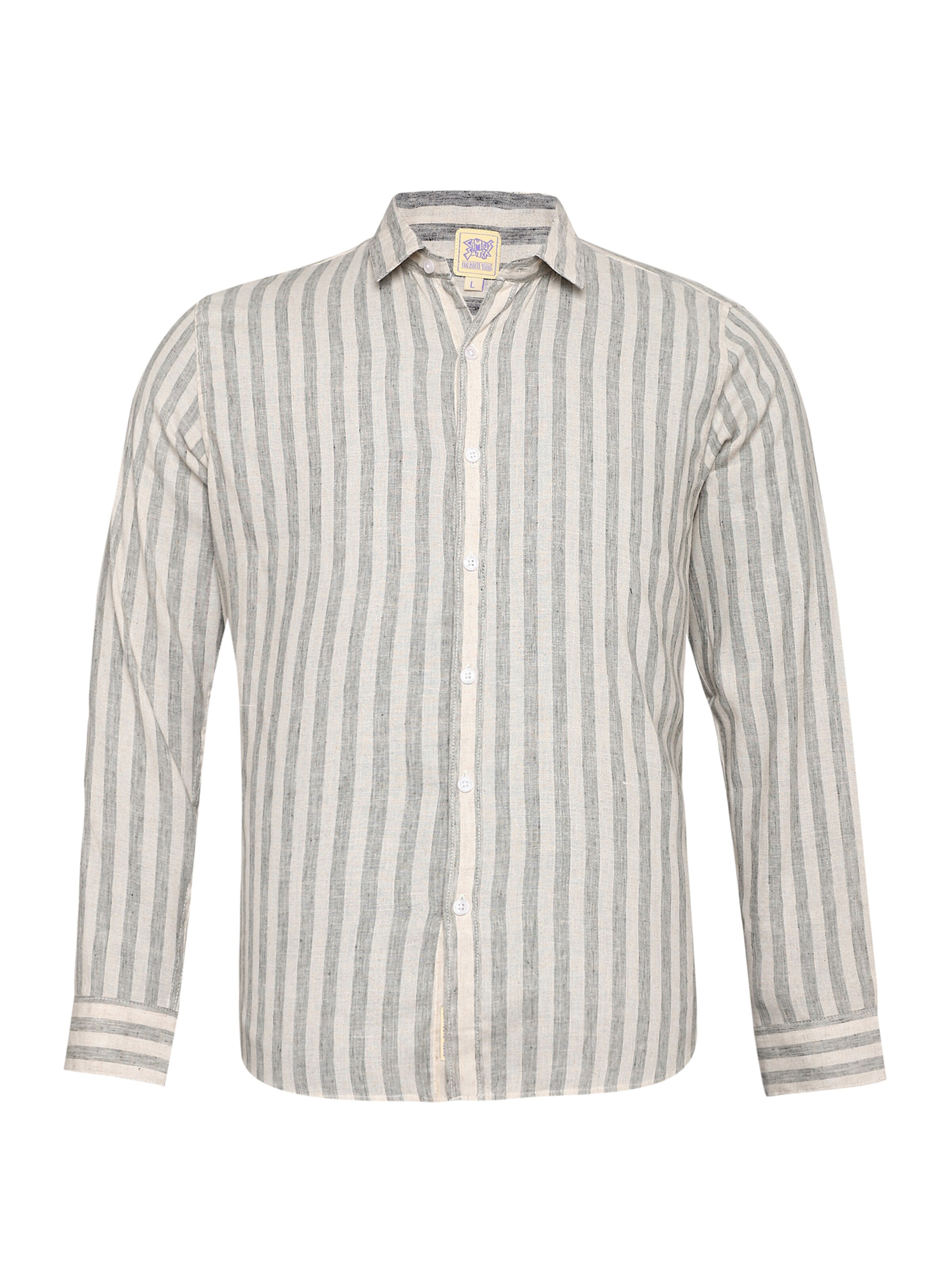 Campus Sutra Regular fit Риза 'Tisha' в сиво: отпред