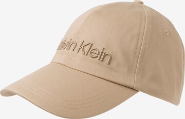 Calvin Klein Cap in Beige: front