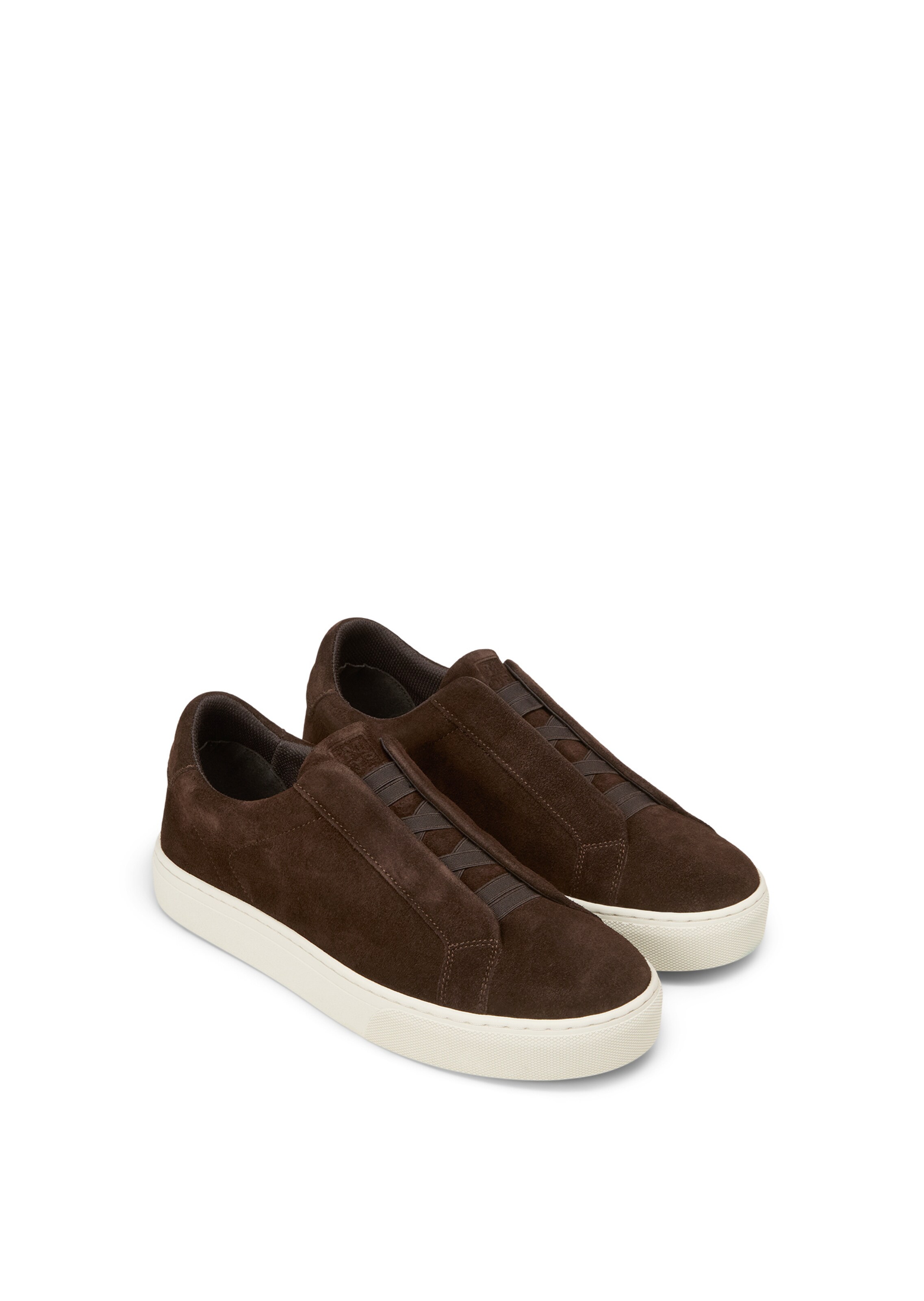 Marc O'Polo Platform trainers ' aus Veloursleder ' in Brown: front