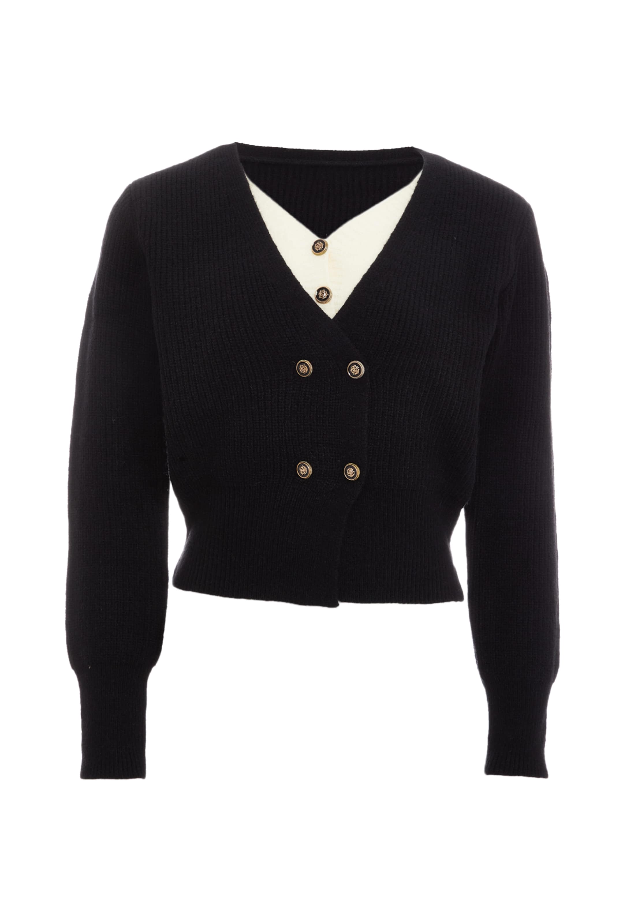 CARNEA Knit cardigan in Black: front