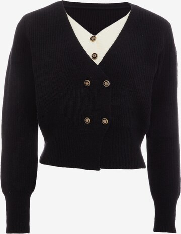 CARNEA Knit Cardigan in Black: front