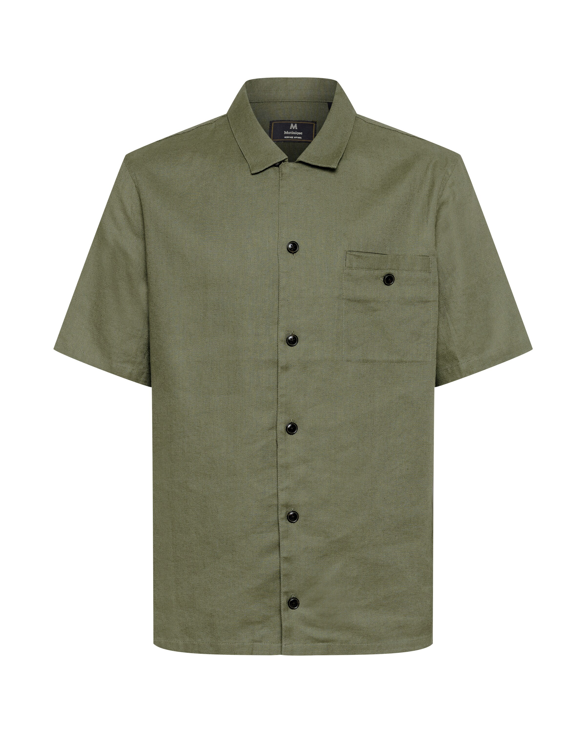 Matinique Comfort fit Button Up Shirt 'Flint Heritage' in Green: front