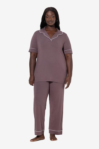 Ulla Popken Pyjama in Braun: Vorderseite