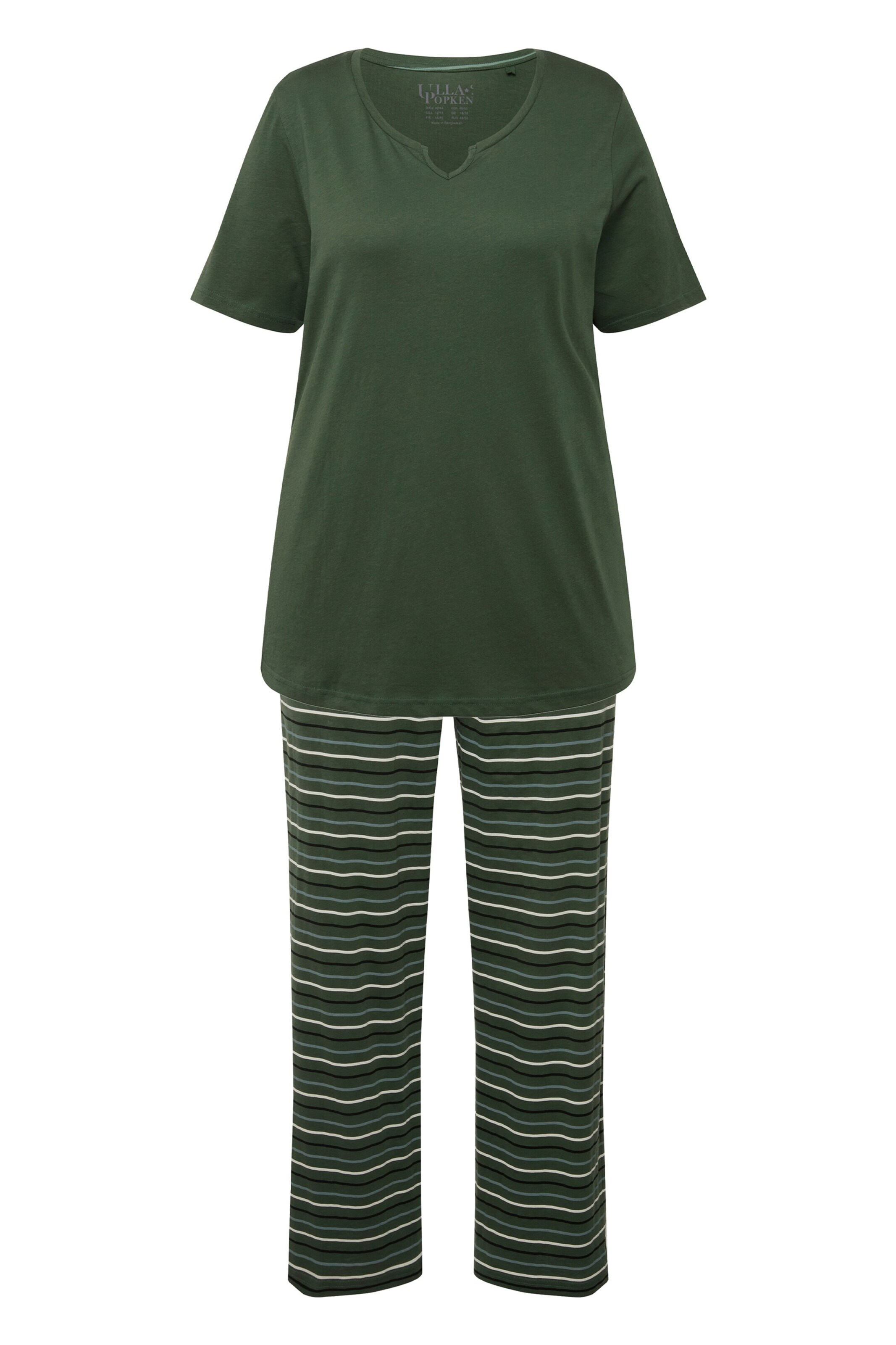 Ulla Popken Pyjama in Groen: voorkant