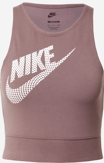 Nike Sportswear Top veličine XS u sivkasto ljubičasta (mauve) / bijela, Pregled proizvoda