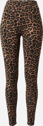 Urban Classics Skinny Leggings in Brown: front