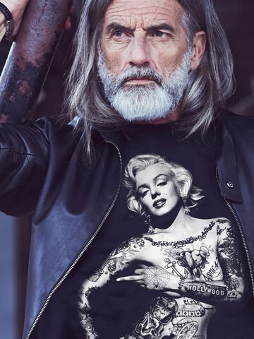 MAKAYA Shirt 'Marilyn Tattoo' in Black