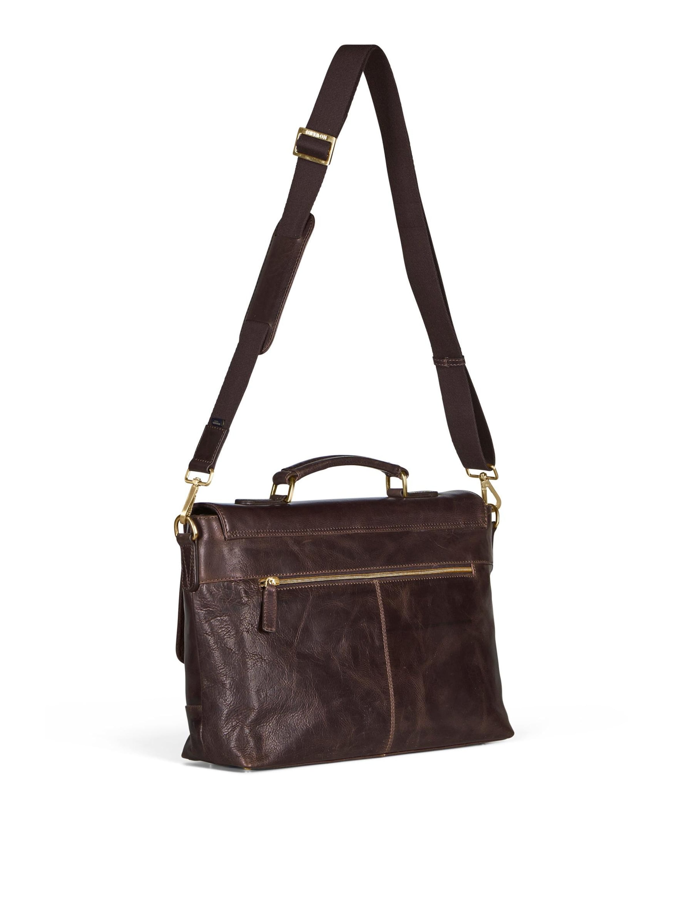 Howard London - Maletín 'Leather Briefcase Bag James Dark Brown' en marrón