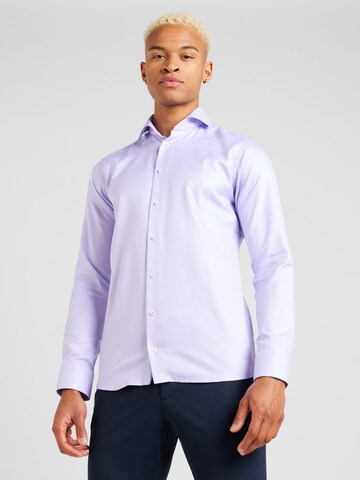 ETON Slim fit Button Up Shirt in Purple: front