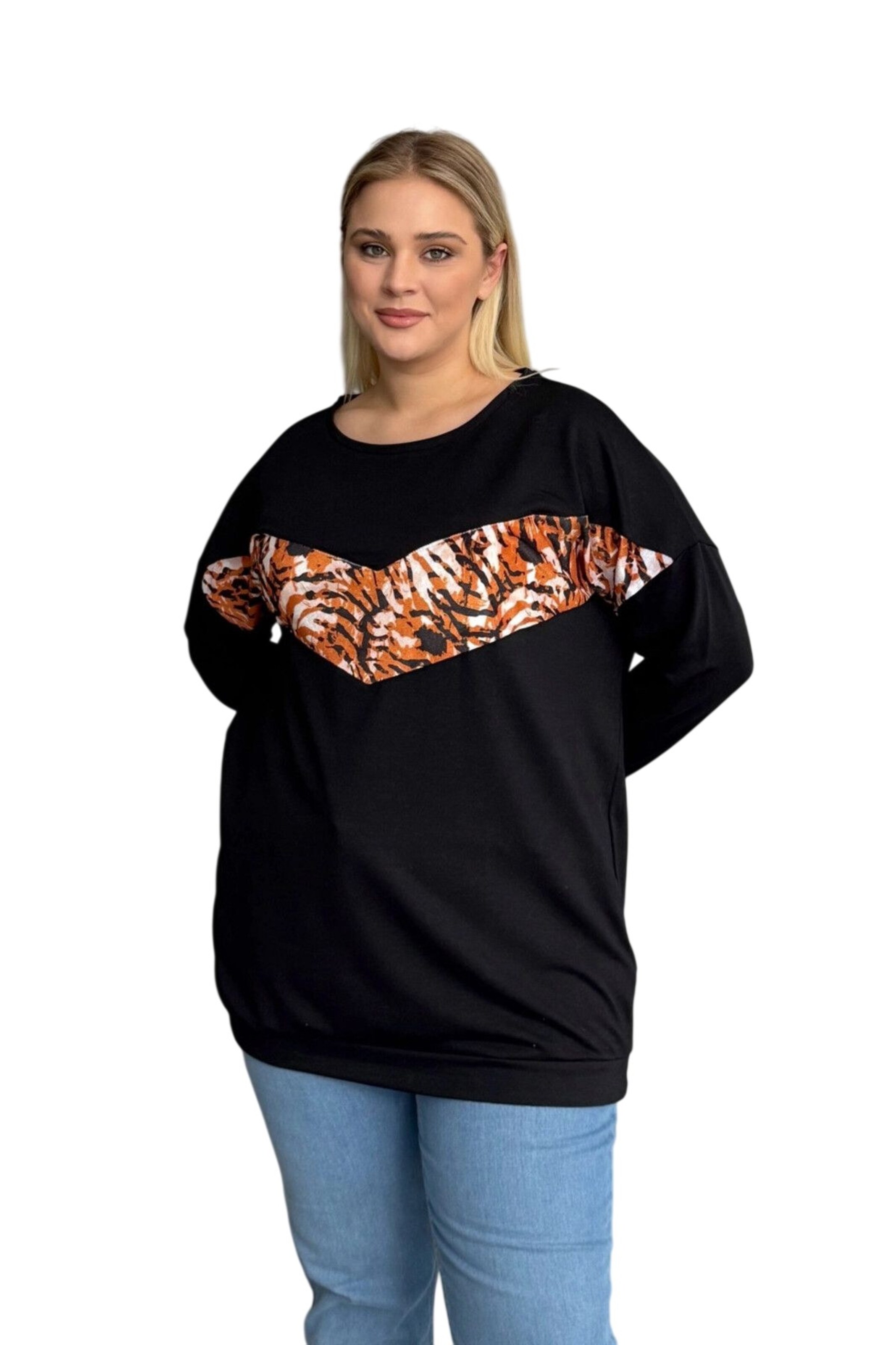 Stil Diva Sweatshirt in Schwarz: Vorderseite