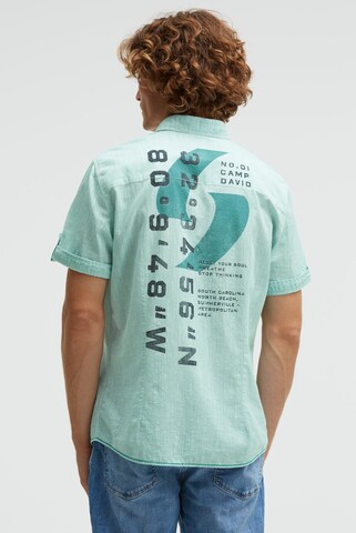 CAMP DAVID Slim fit Button Up Shirt in Green