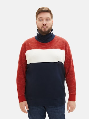 TOM TAILOR Men +Sweater majica - crvena boja: prednji dio