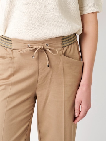 TONI Loose fit Pleated Pants in Beige