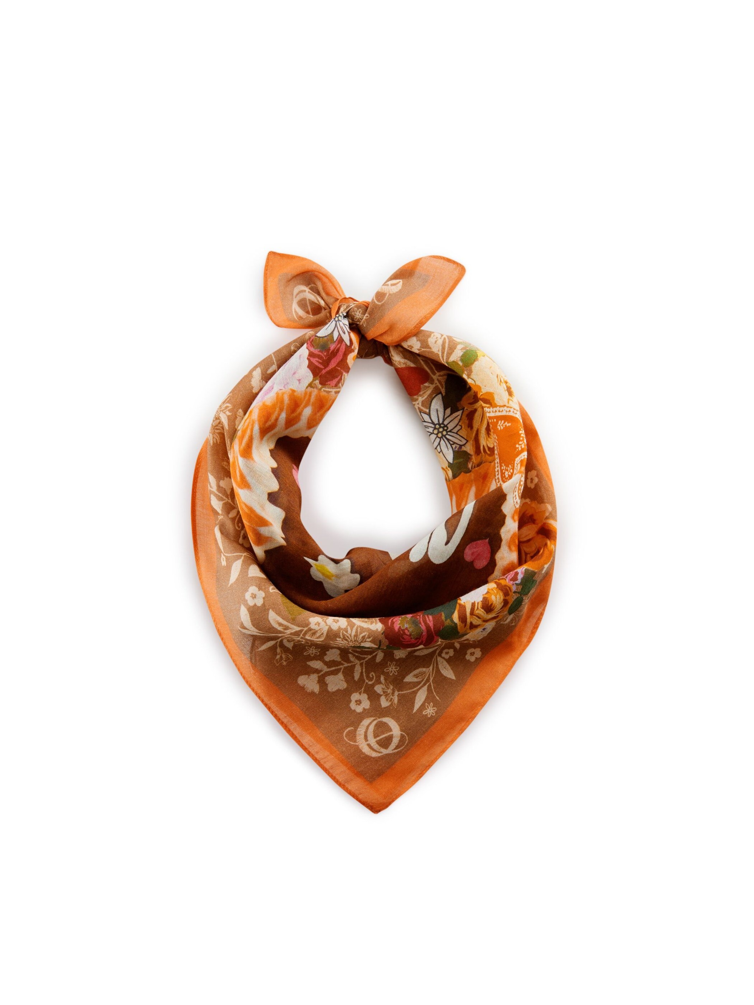 Foulard traditionnel CODELLO en marron : devant
