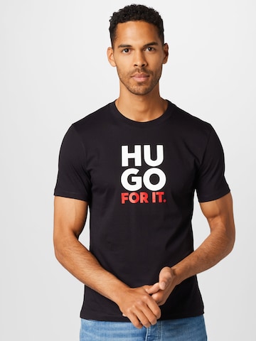 T-Shirt 'Dimentis' HUGO Red en noir : devant