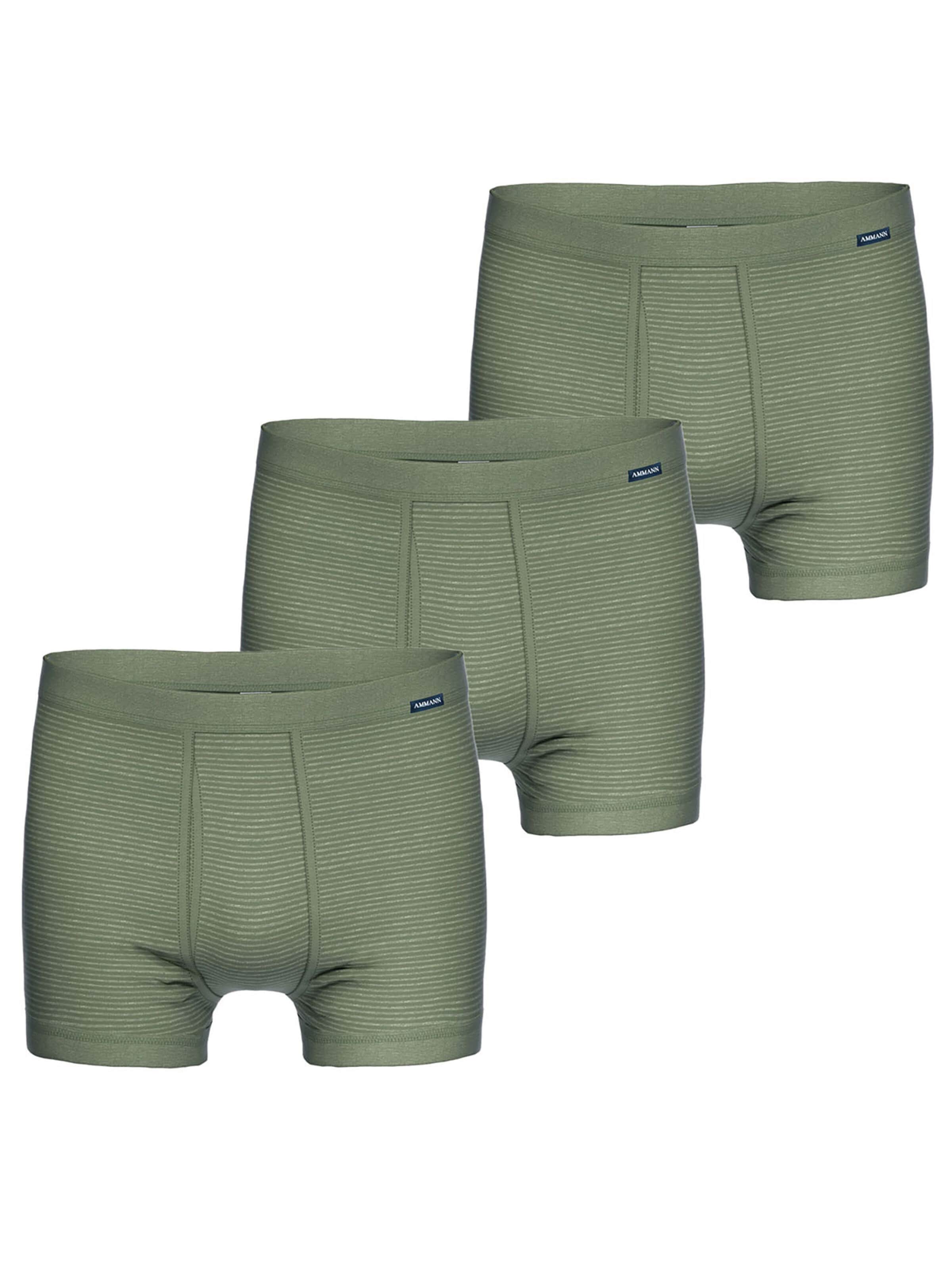 Ammann Boxer shorts 'Jeans Feinripp' in Green: front