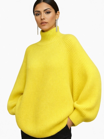 Worldclassca Oversized Sweater 'Oversized Strickpullover mit Stehkragen' in Yellow