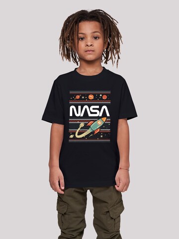 T-Shirt 'NASA Fair Isle -BLK' F4NT4STIC en noir : devant