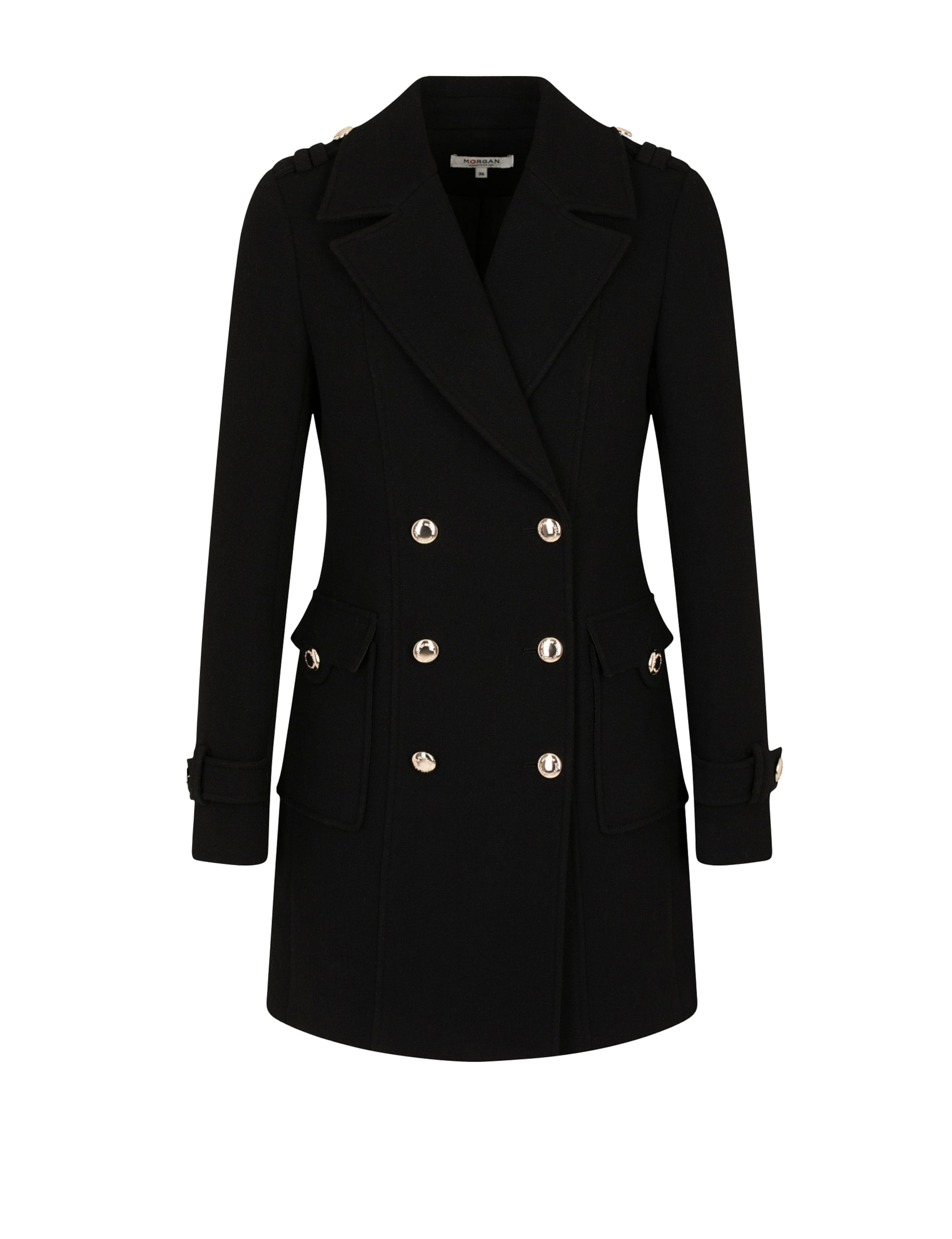 Morgan Between-Seasons Coat 'GFABI' in Black: front