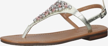 GEOX T-Bar Sandals in Silver: front