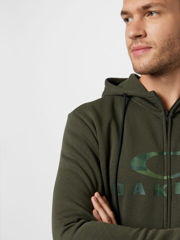 OAKLEY Athletic Zip-Up Hoodie in Green