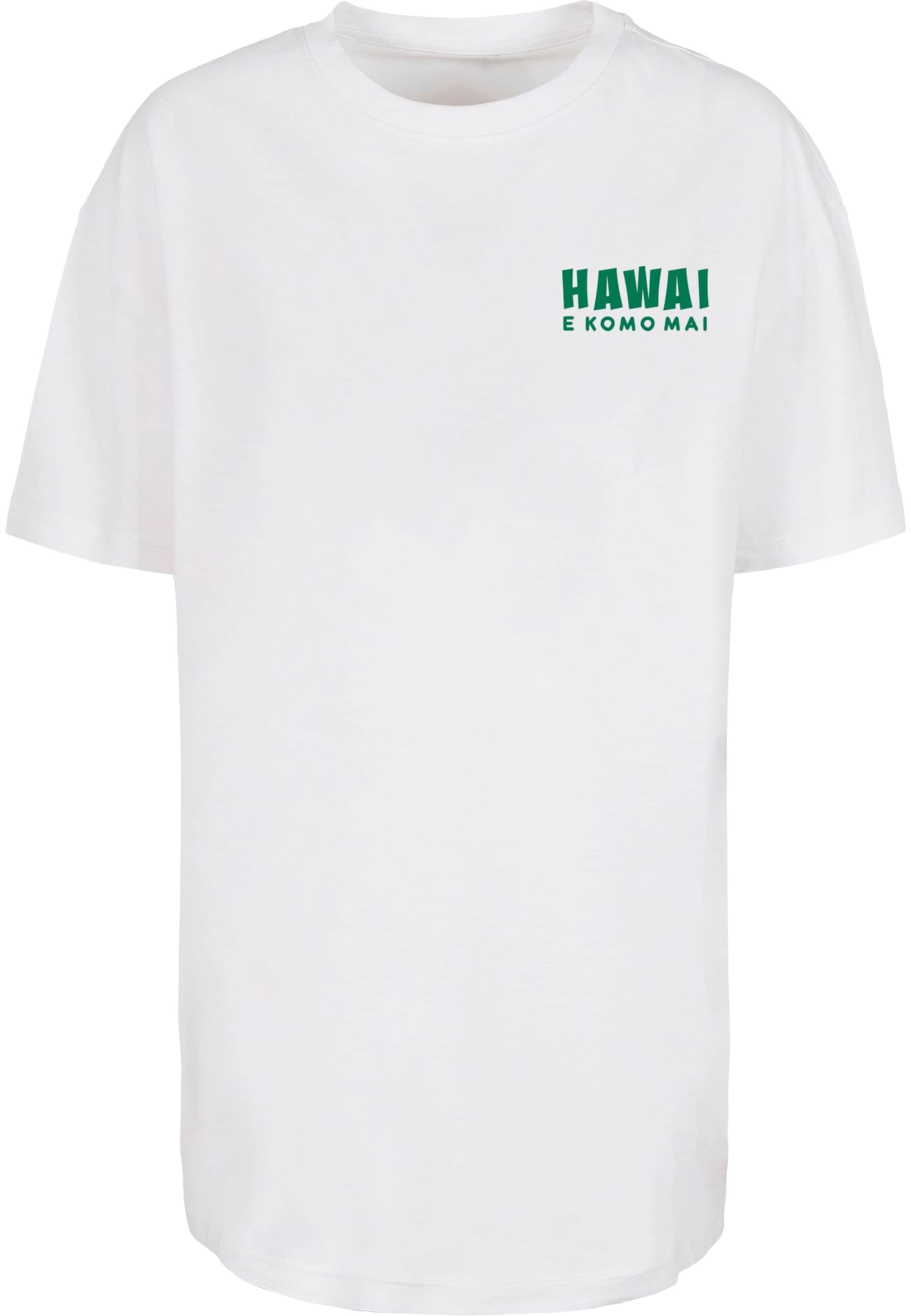 Merchcode Oversized tričko 'Hawai' – bílá: přední strana