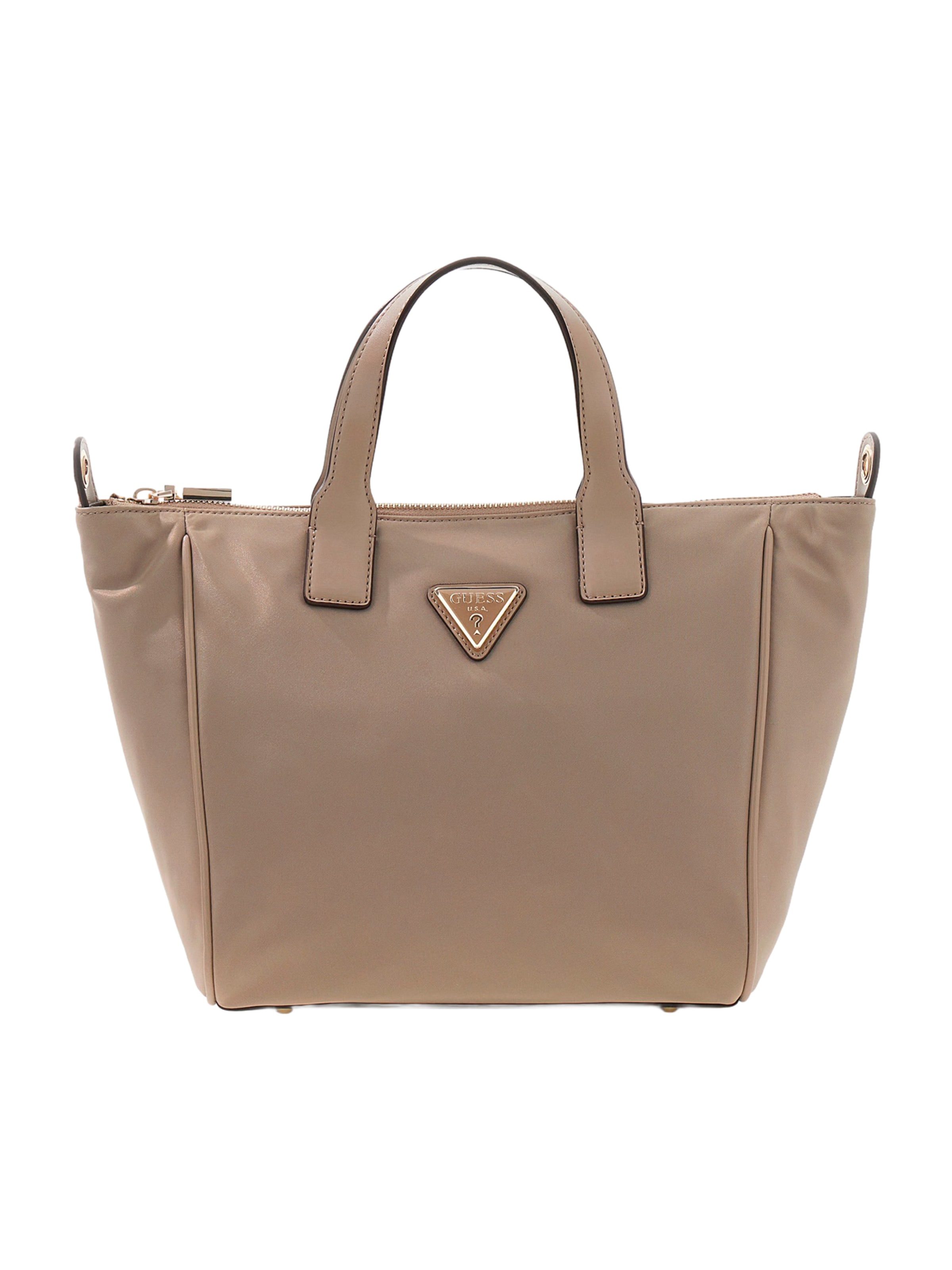 smėlio GUESS Pirkinių krepšys 'Follie Chit Chat': priekis