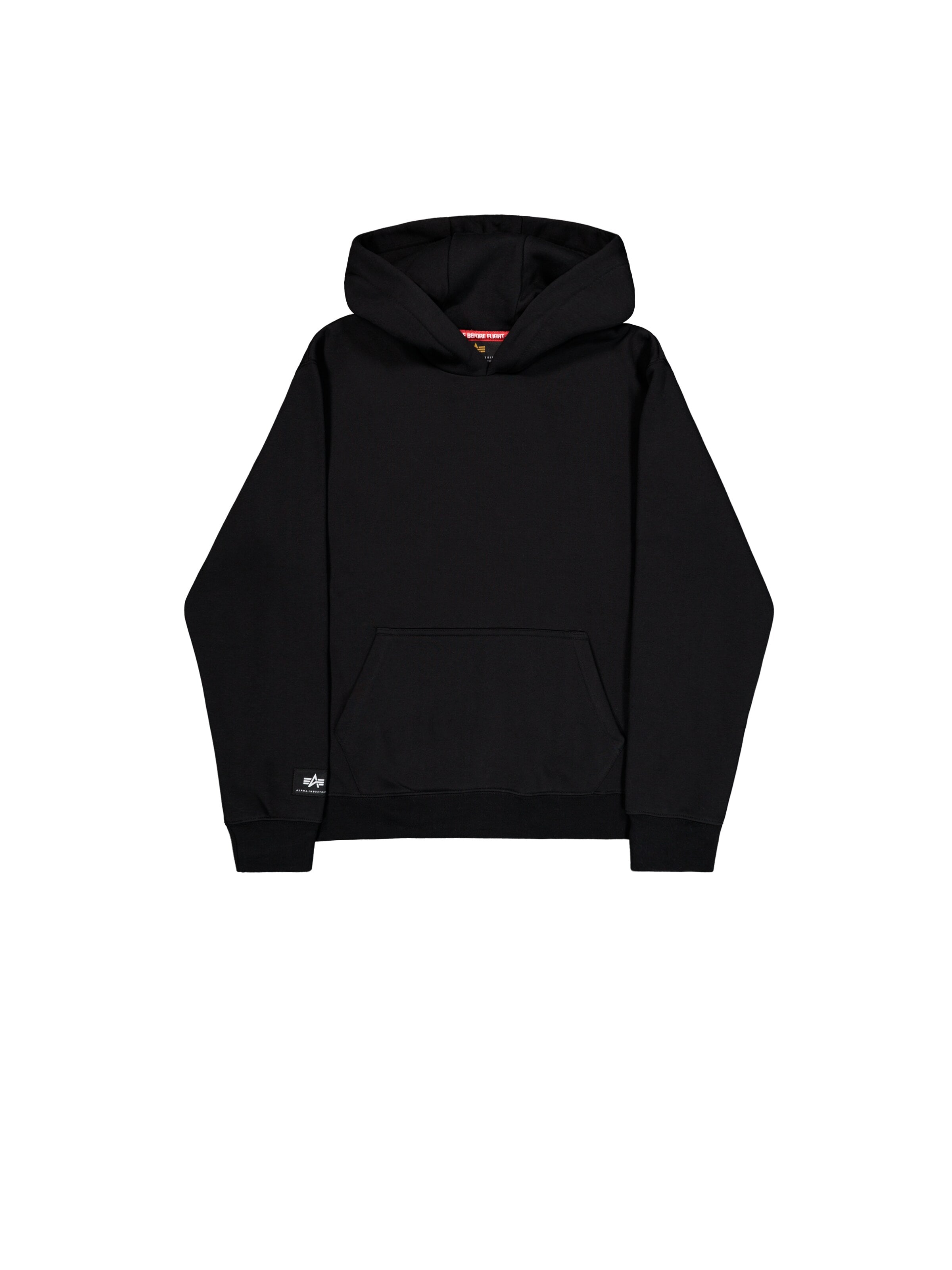 ALPHA INDUSTRIES Collegepaita 'Label' värissä musta: etupuoli