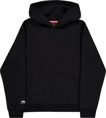 ALPHA INDUSTRIES Collegepaita 'Label' värissä musta: etupuoli