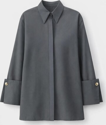 Touché Privé - Camiseta 'Poplin Shirt With Wide Cuff' en gris: frente