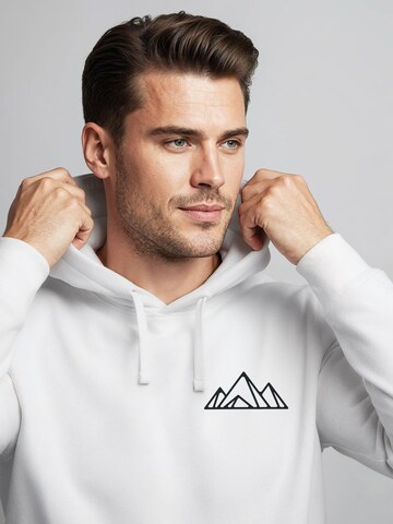 Neverless Sweatshirt 'Berg Polygon' in Weiß