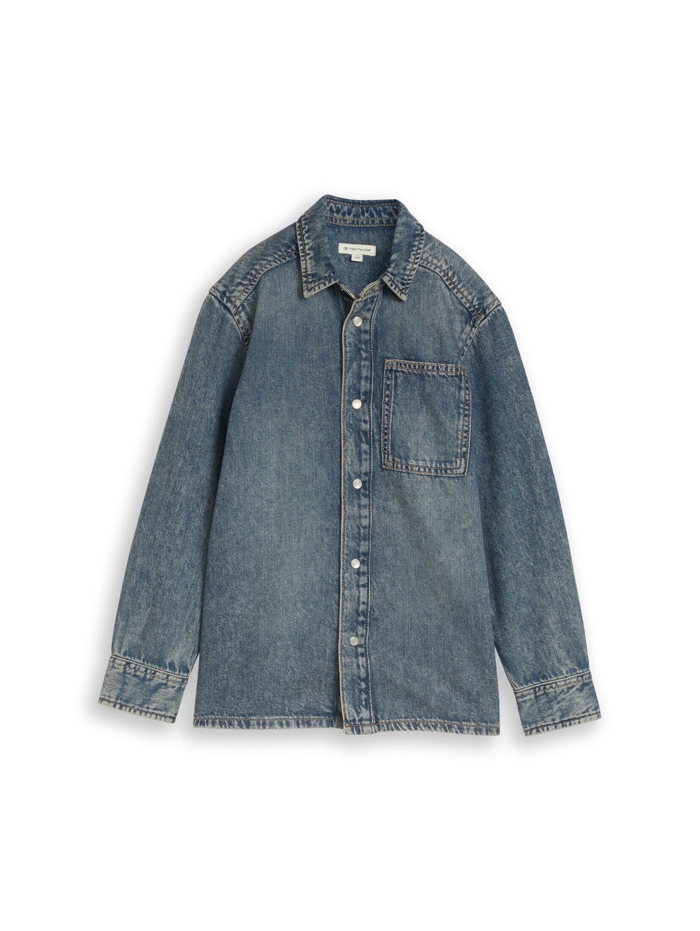 Coupe regular Chemise TOM TAILOR en bleu : devant