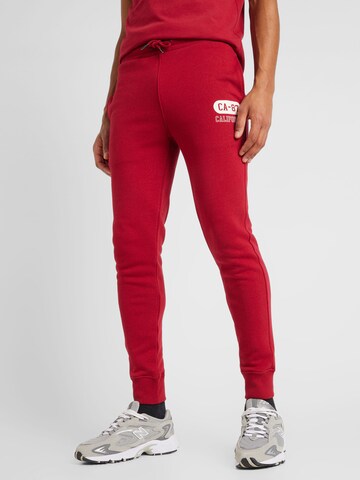 AÉROPOSTALE Slim fit Sports trousers 'CALIFORNIA' in Red: front