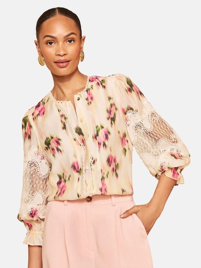 Camicia da donna in S love & roses di colore beige / verde / rosa, Visualizzazione prodotti