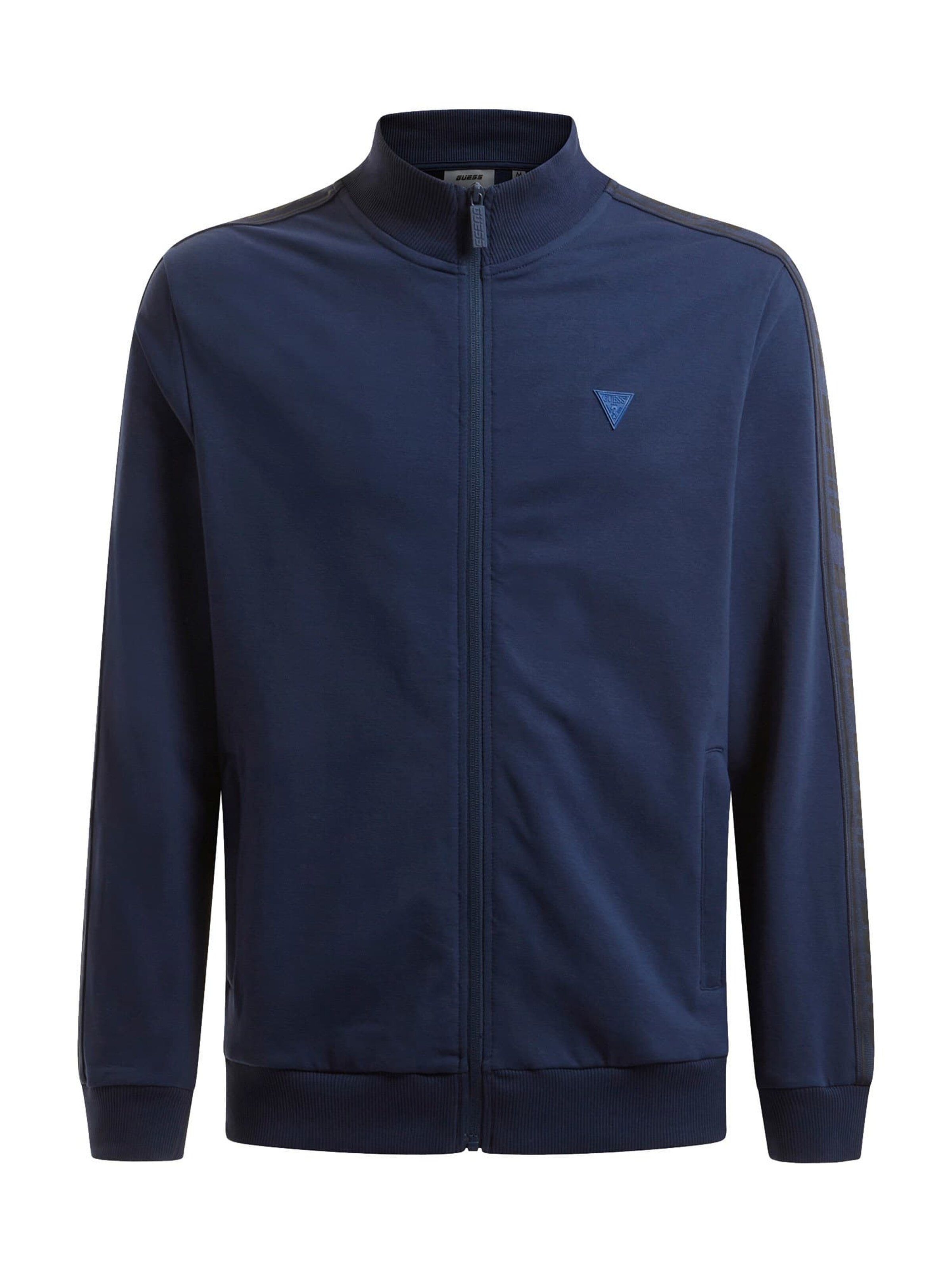 GUESS Zip-Up Hoodie in Blue: front