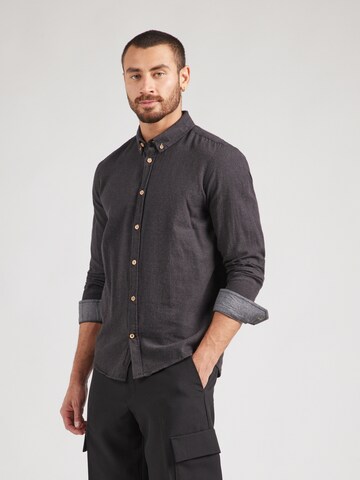 Kronstadt Regular fit Button Up Shirt 'Johan Diego' in Black: front