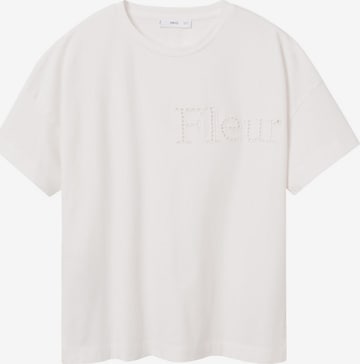 MANGO Shirt 'FLEUR' in White: front