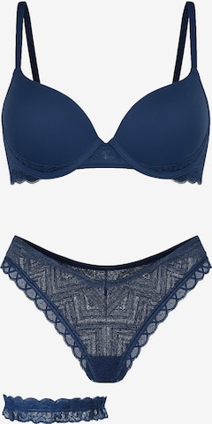 Ensemble de linge C&City en bleu : devant