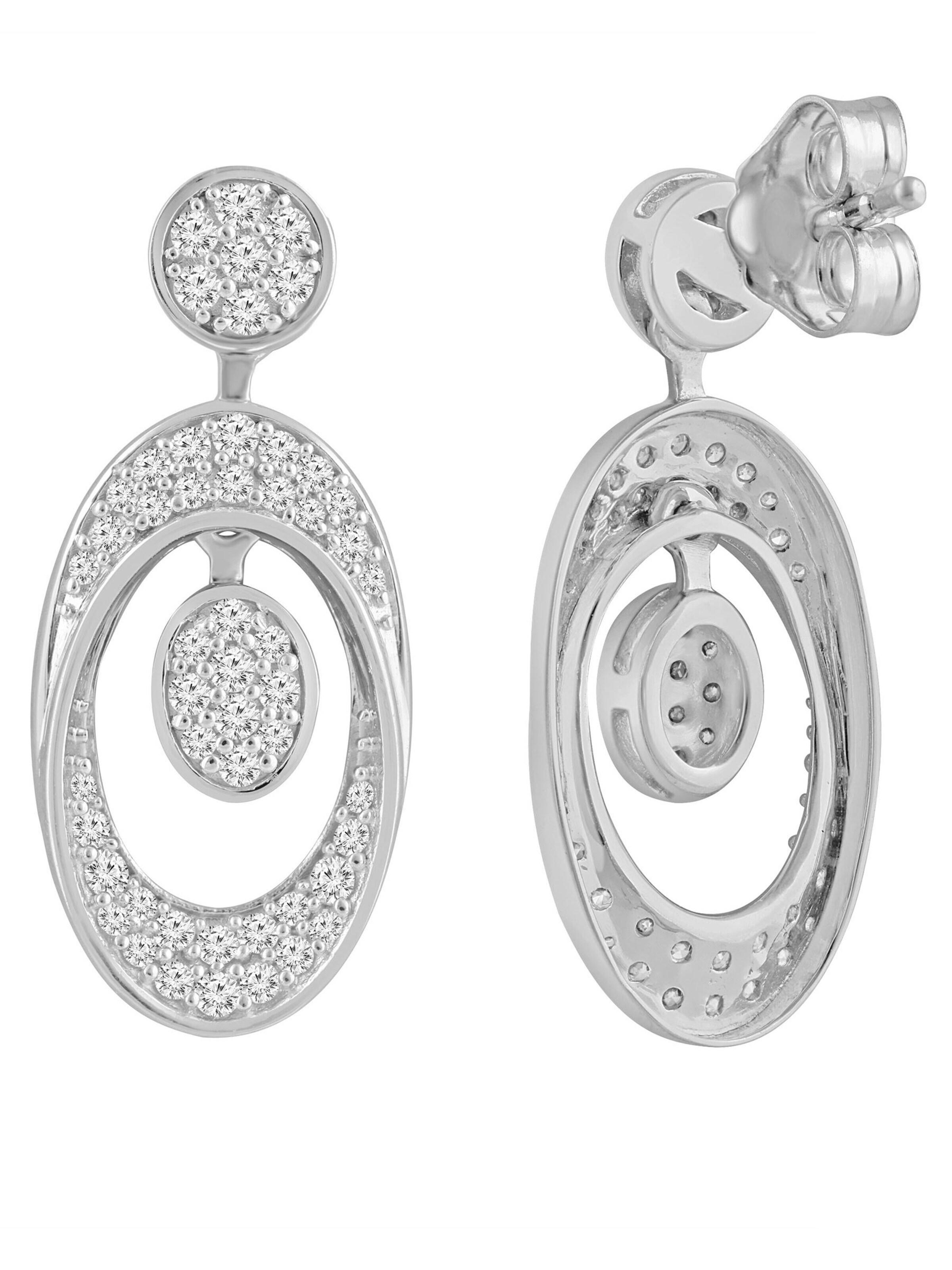 Diamant Exquis - Pendientes 'Ohrringe aus 585 Weißgold mit Diamant' en plata