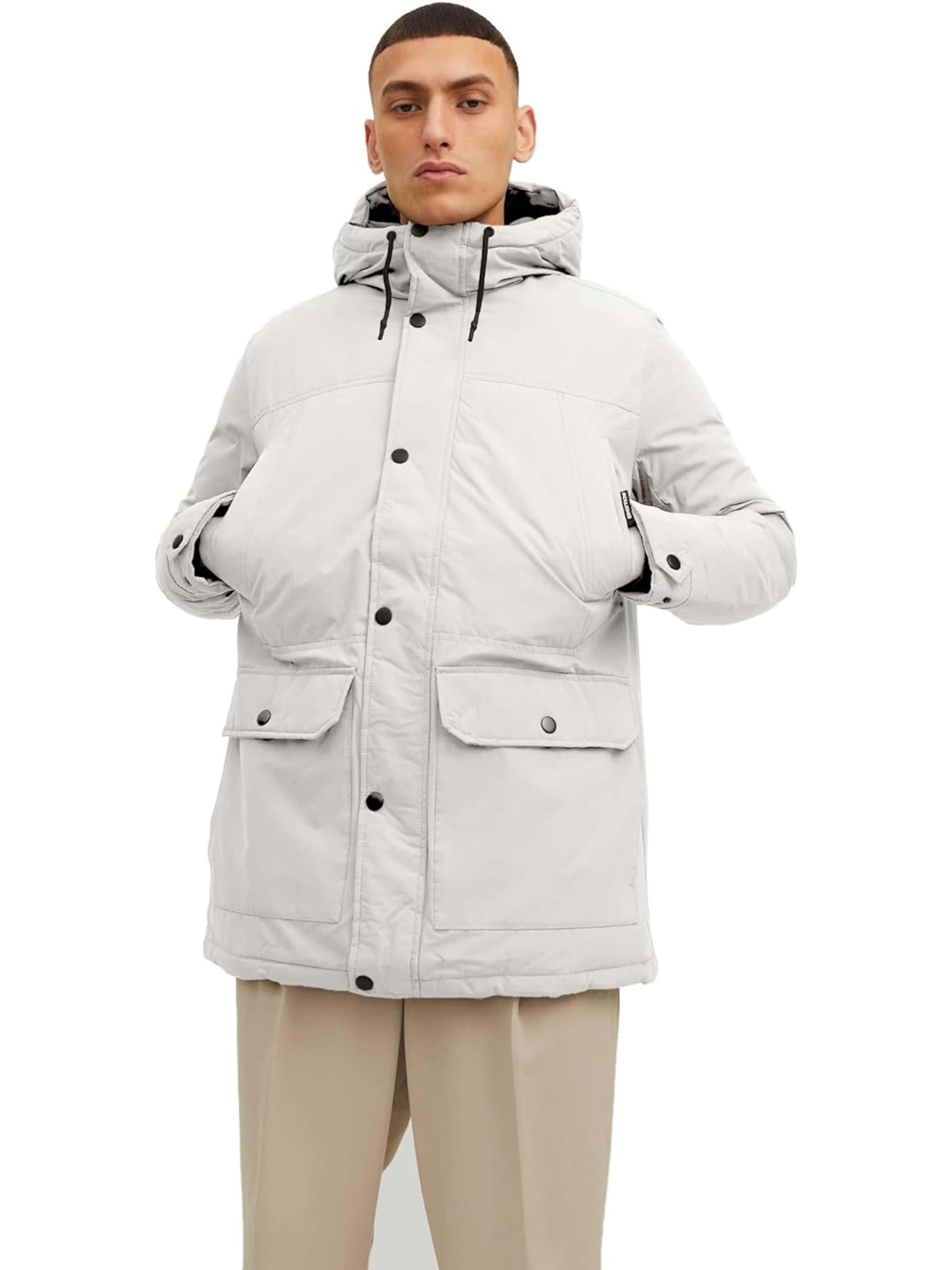JACK & JONES Зимна парка 'JJWinner' в сиво: отпред