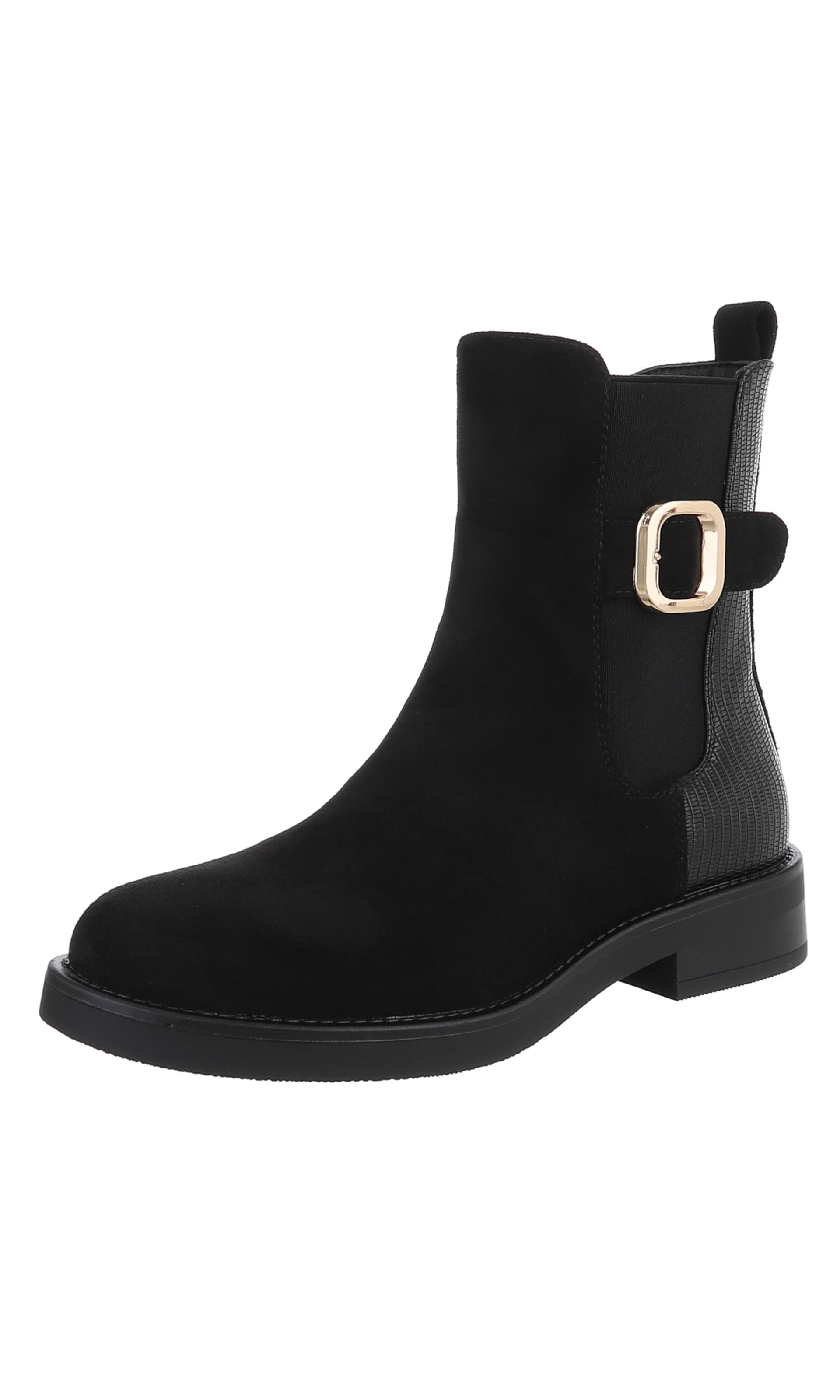 Ital-Design Stiefelette in Schwarz: Vorderseite