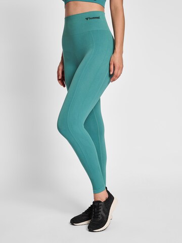 Hummel Skinny Sportbroek in Blauw: voorkant