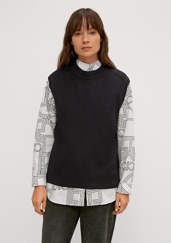 Pull-over comma casual identity en noir : devant