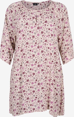 Zizzi Tunic 'Rose' in White: front