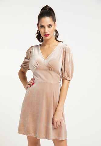 faina Cocktail Dress in Beige: front