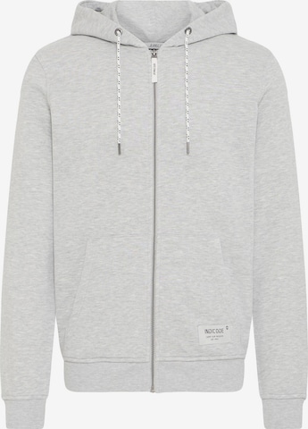 INDICODE JEANS - Sudadera con cremallera 'Playno' en gris: frente