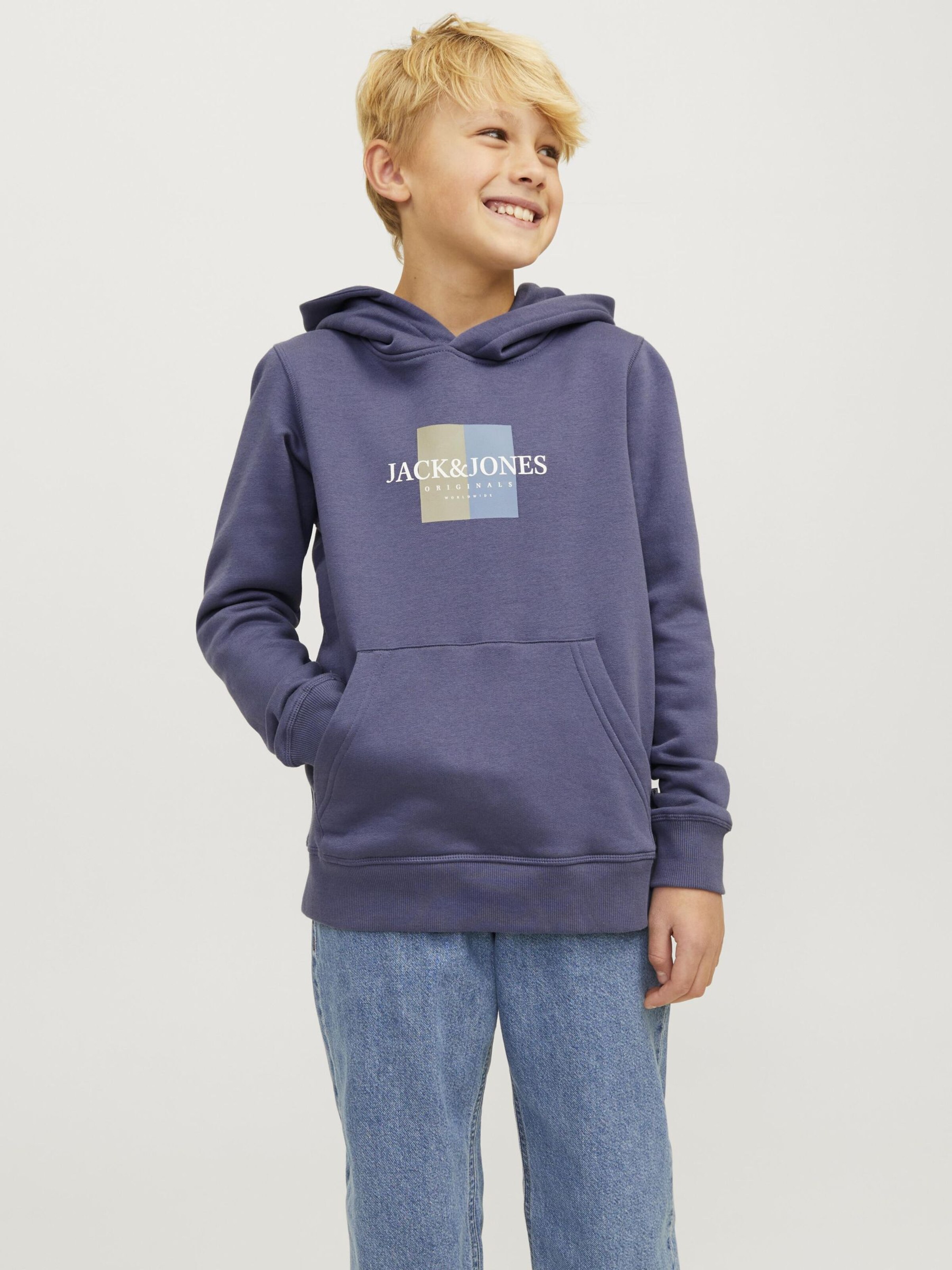 Jack Jones Junior Sweatshirt JORFrederiksberg in Night Blue Light Blue ABOUT YOU
