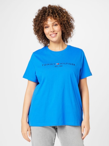 Tommy Hilfiger Curve - Camiseta en azul: frente